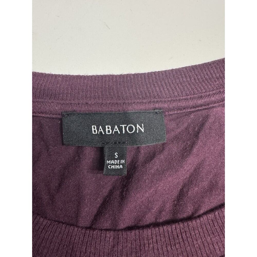 Babaton Aritzia Womens Top 3/4 Sleeve Small Purple Relaxed T-Shirt Minimalist - Picture 3 of 7
